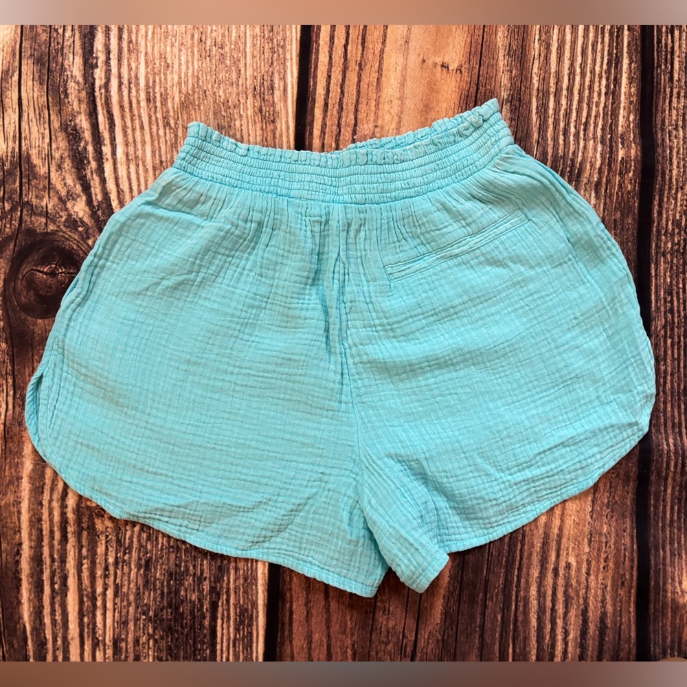 Aerie Gauzy Dolphin Shorts Teal Turquoise Blue Small S - Picture 5 of 5